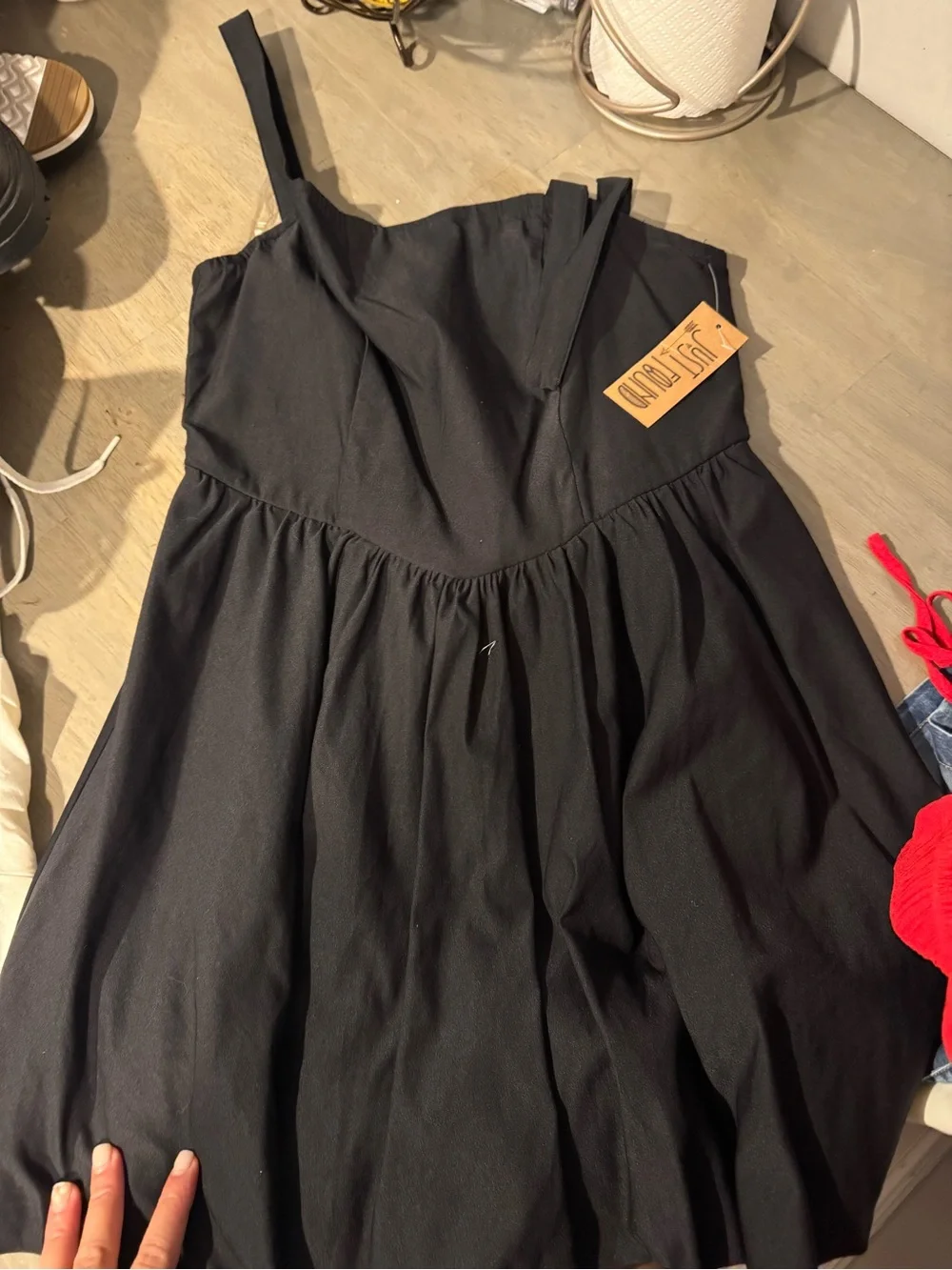 Closet women size M-L Black One-Piece Swimsuit with Peplum